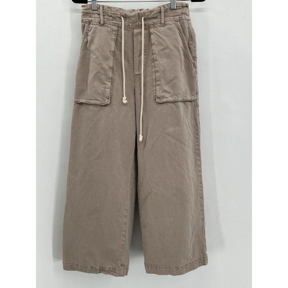 Young Fabulous and Broke Tan Khaki  Utility Wide Leg Drawstring Pant Size M